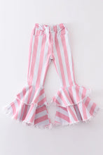 Load image into Gallery viewer, Pink Stripe Bellbottoms jeans