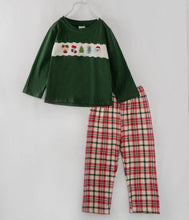 Load image into Gallery viewer, Plaid smocked Pants set
