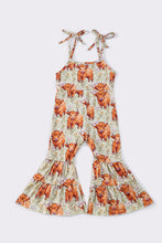 Load image into Gallery viewer, Orange cow strap jumpsuit