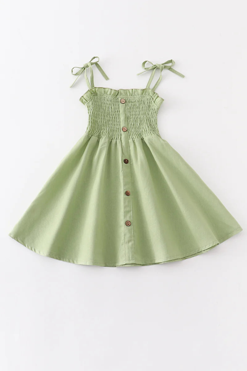 Green Smocked Dress