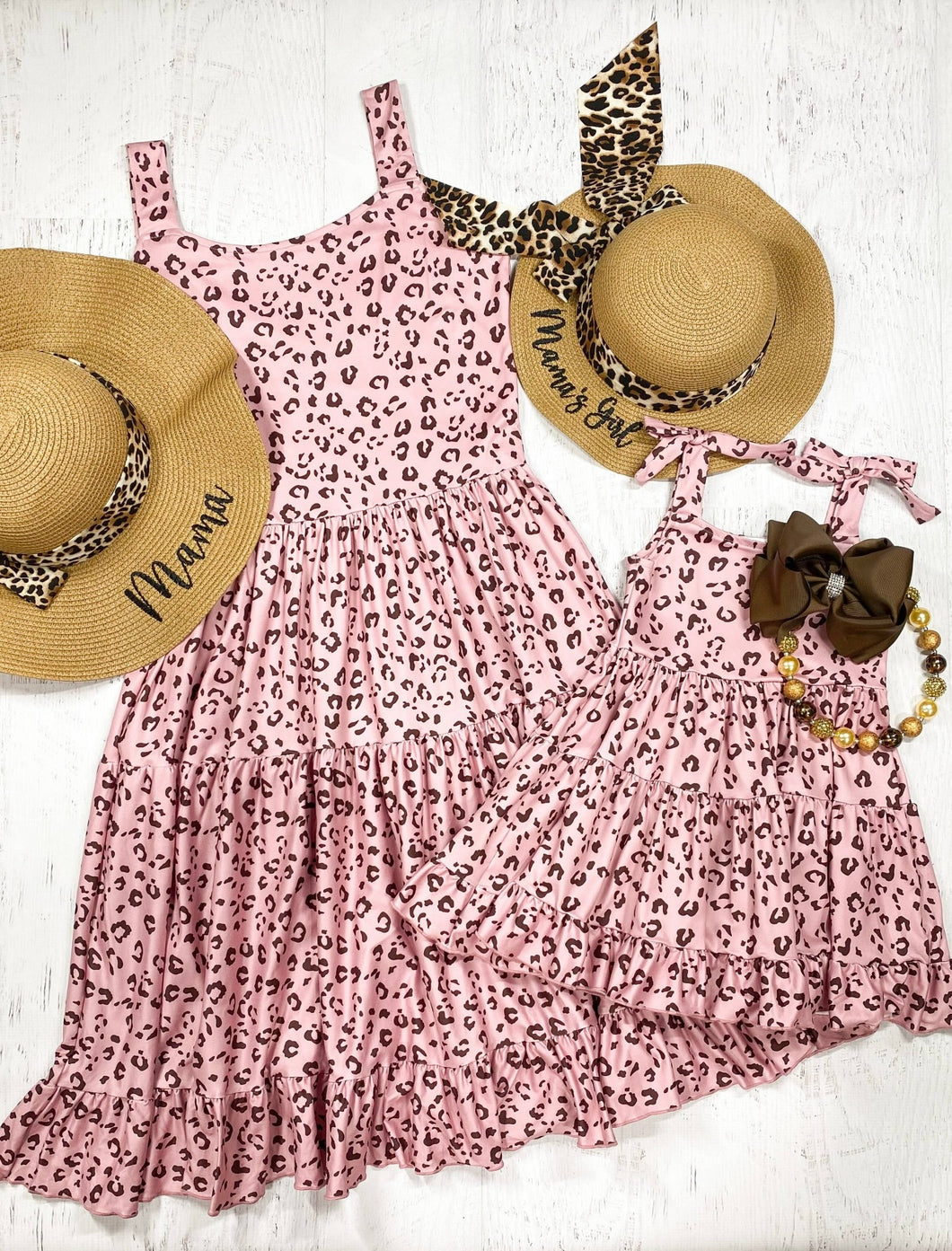 Mommy & Me Pink Animal Print Twirl Dress