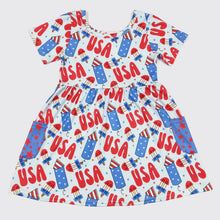 Load image into Gallery viewer, Fireworks twirl Dress
