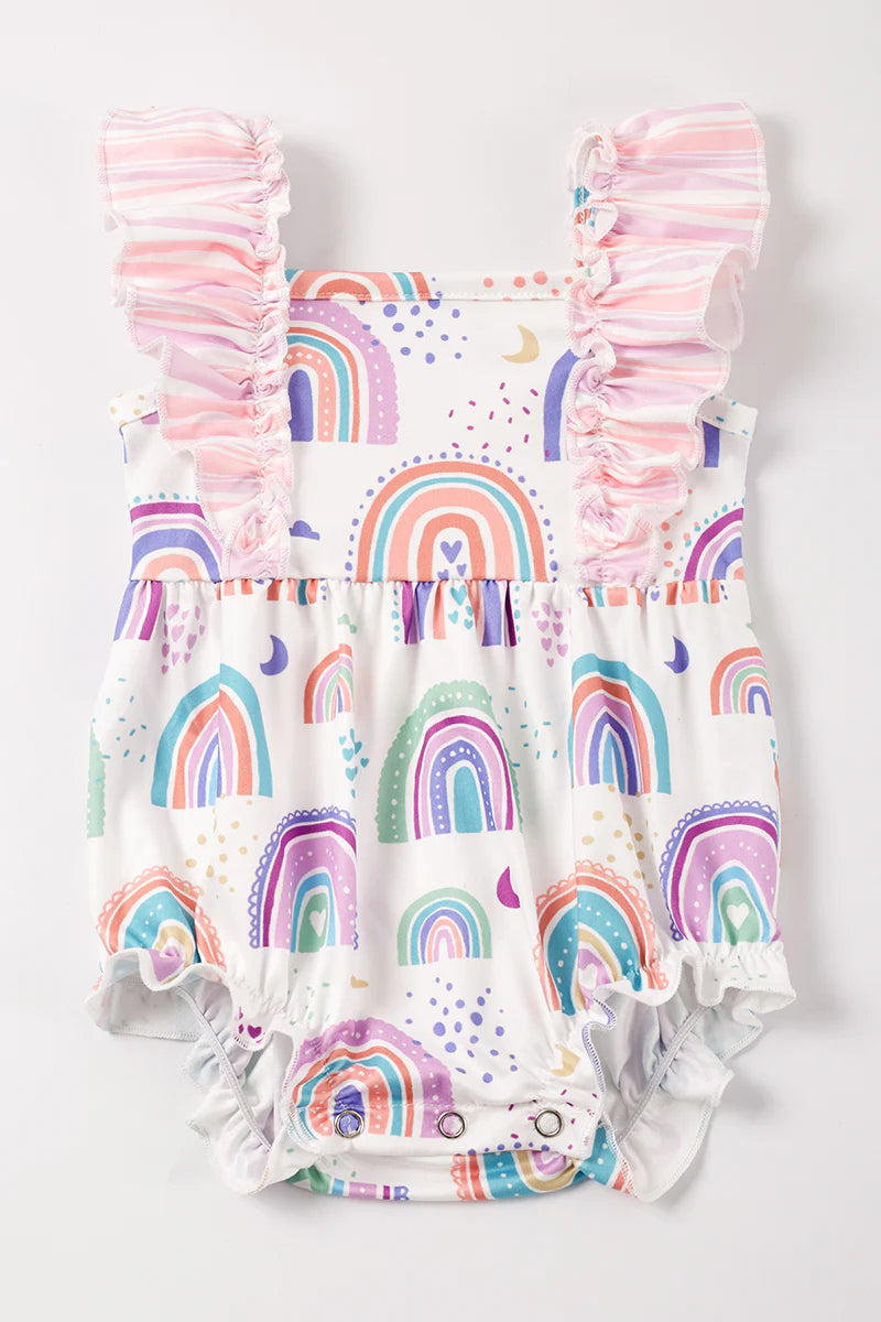 Rainbow Ruffle Romper