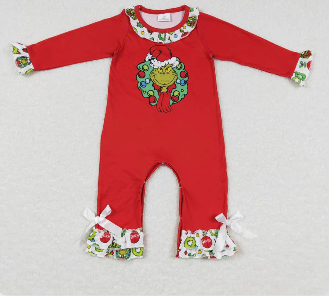 Grinch Ruffle Romper
