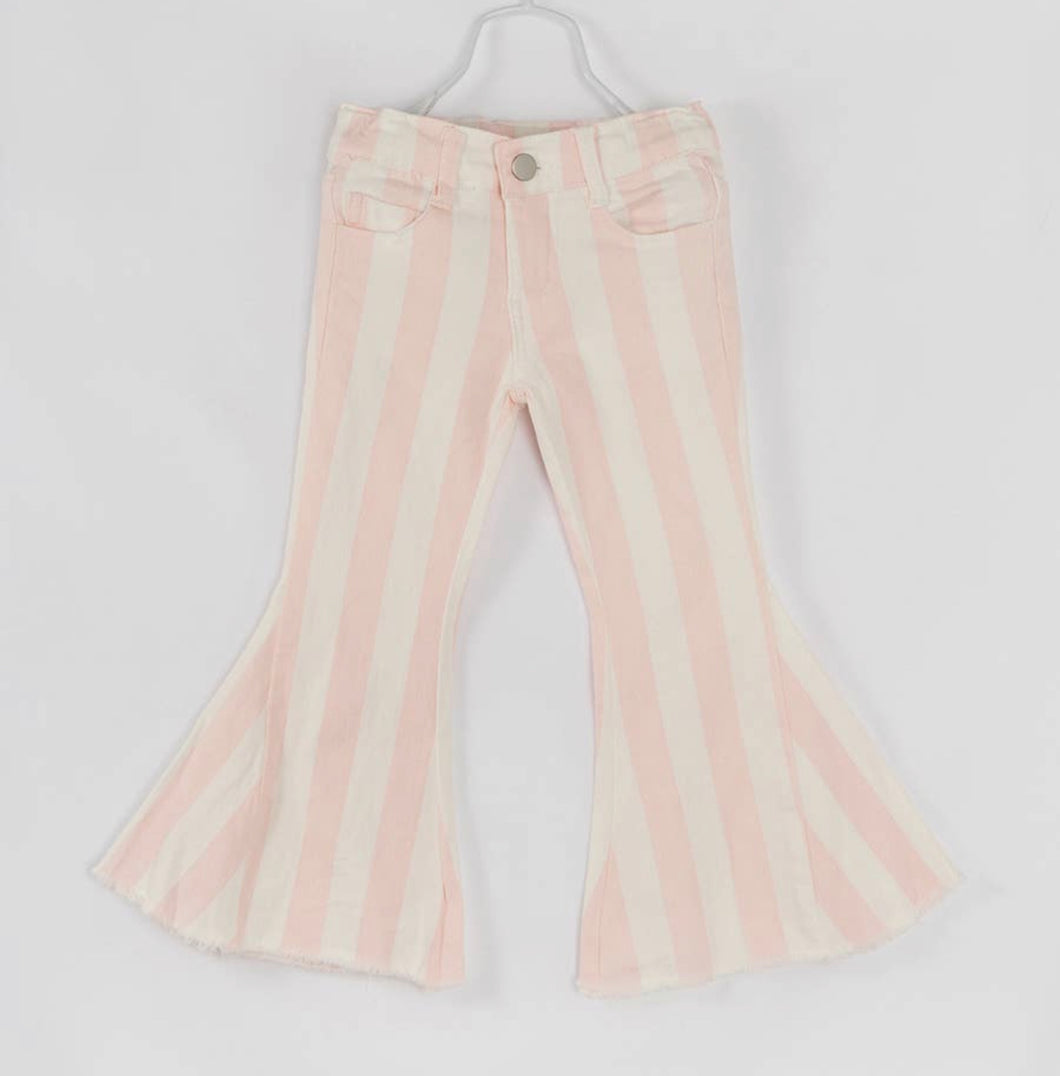 Pink Striped Flares Pants