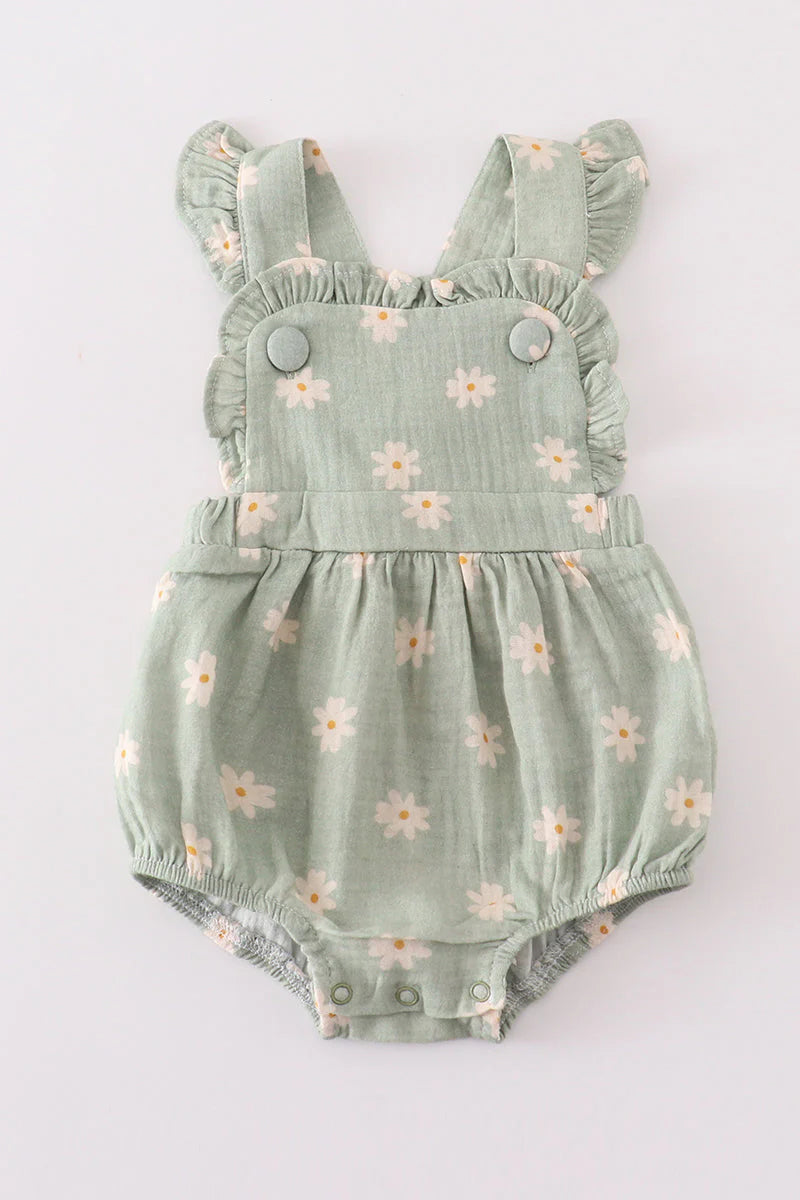 Sage Daisy Bubble Romper