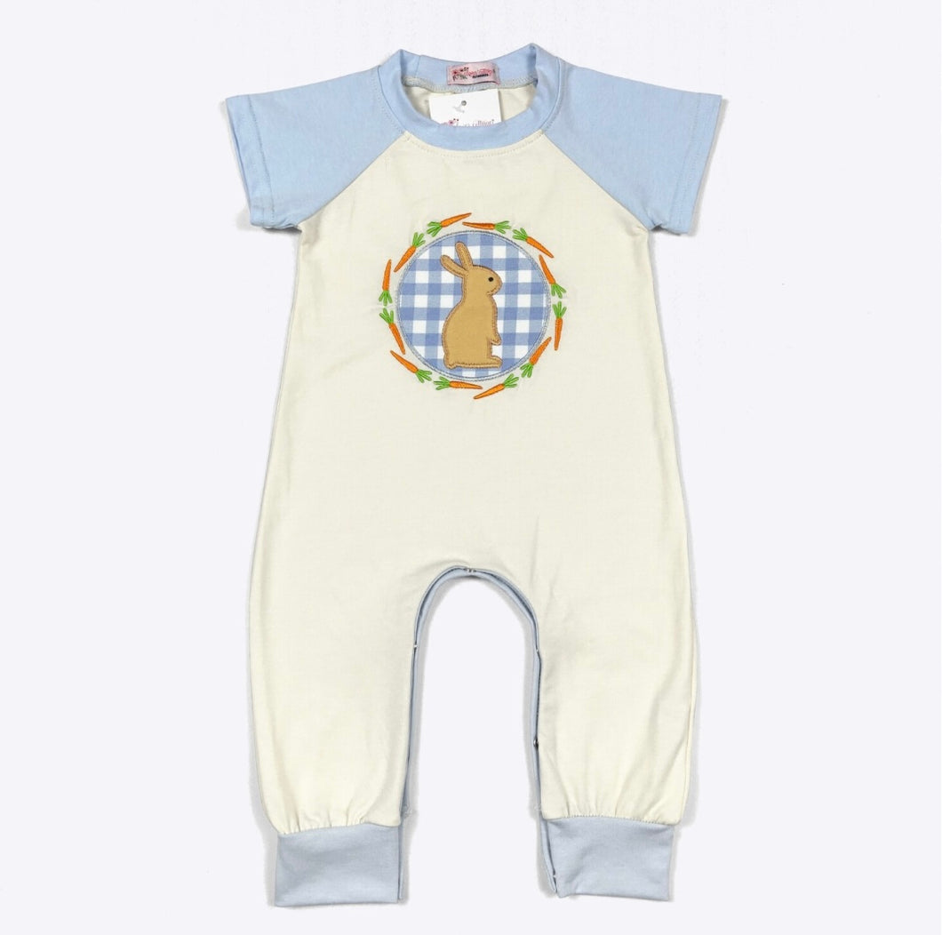 Blue Plaid Bunny Romper