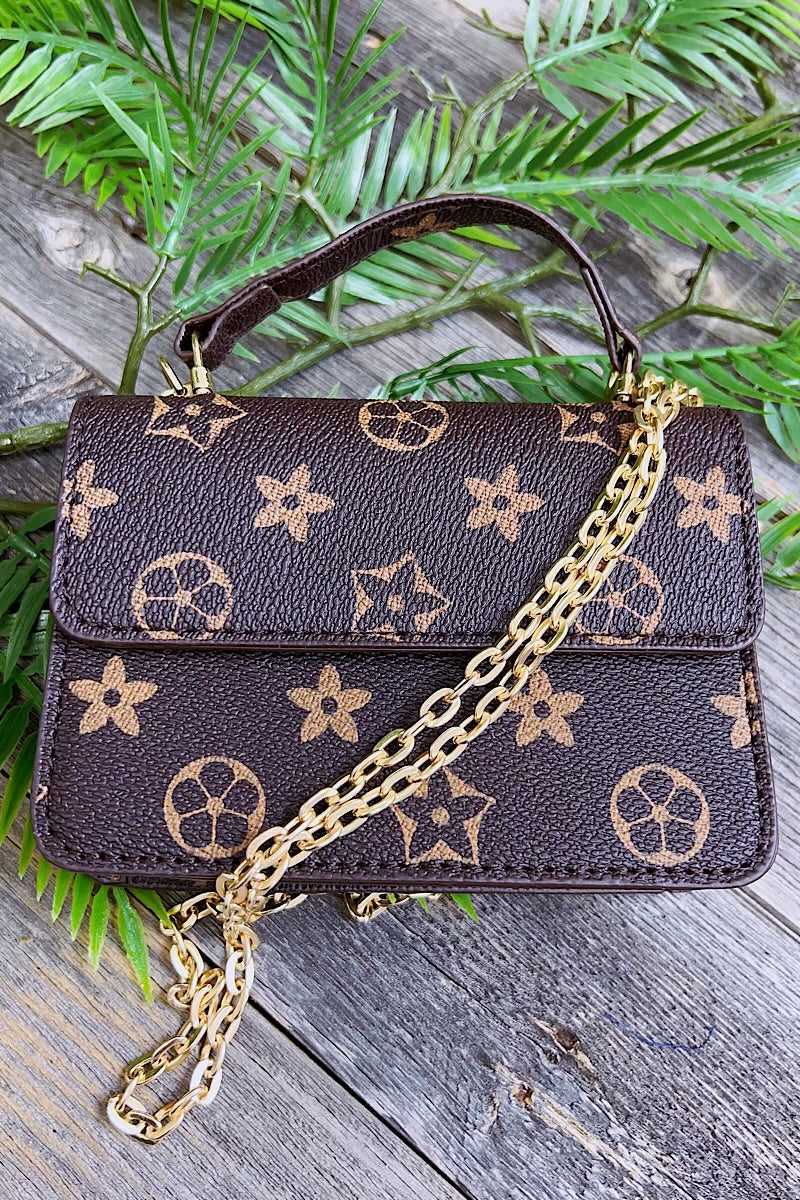 Brown Star Crossbody Purse