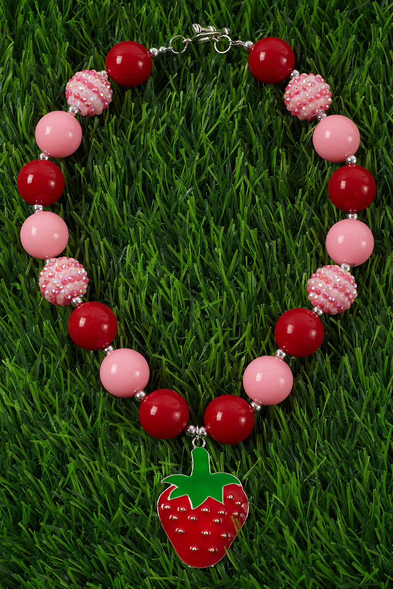 Strawberry Pendant Bubble Necklace