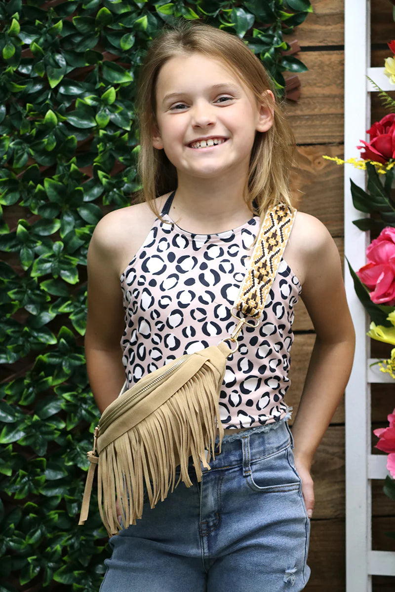 Faux Suede Sling Bag