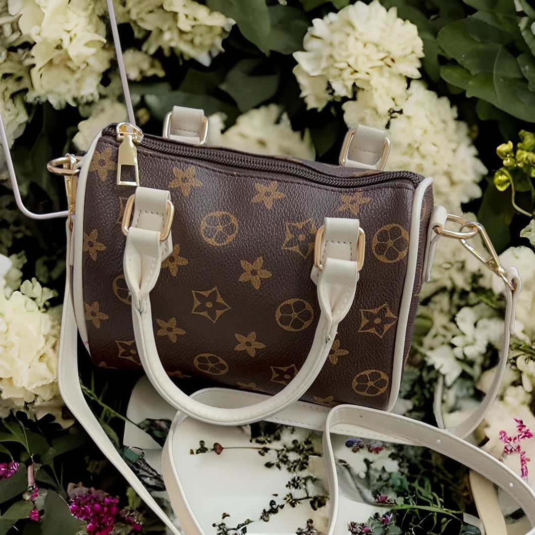 Brown & White star Crossbody Tote