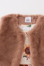 Load image into Gallery viewer, Beige sunflower vest 2pc set
