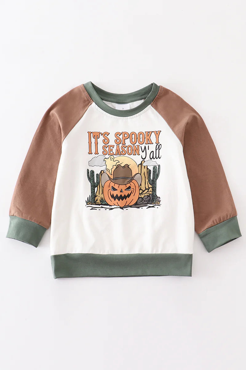 Halloween ghost pumpkin boy top