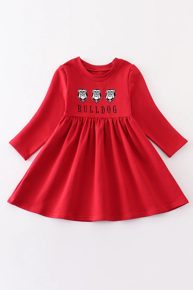 Bulldog Embroidery Dress
