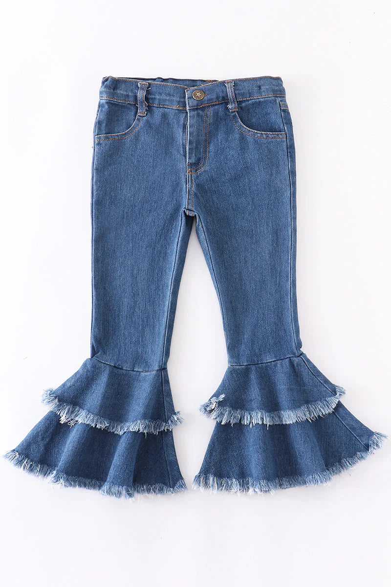 Blue Layered Denim Jeans
