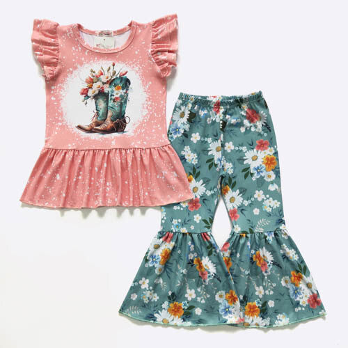 Teal Boots Flare Set