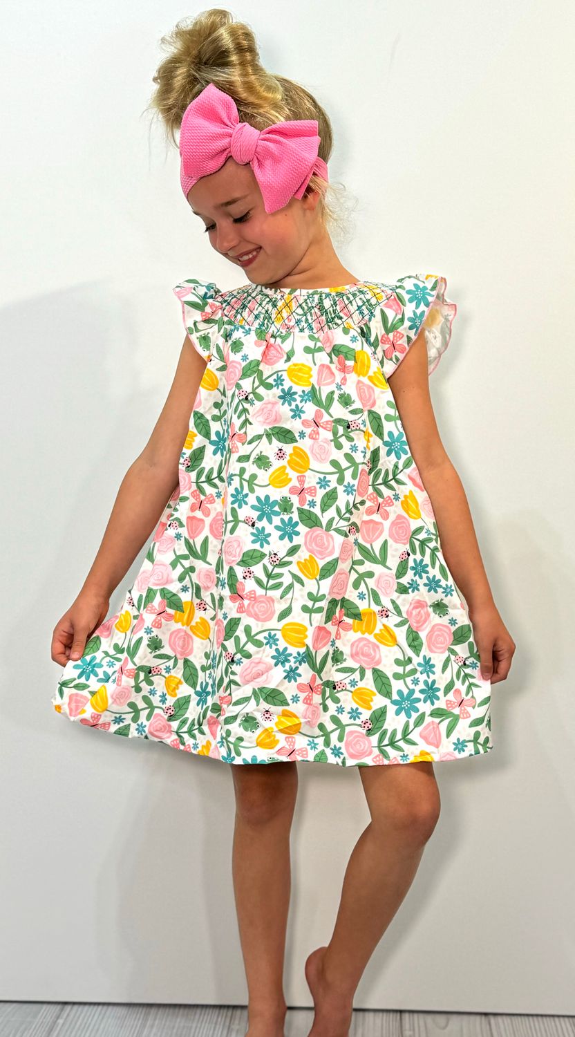 Ladybug Blooms Smocked Dress