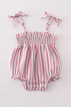 Load image into Gallery viewer, Muslin Stripe Bubble Romper
