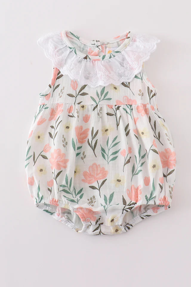 Muslin Floral Bubble romper