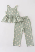 Load image into Gallery viewer, Sage Daisy Pants Set
