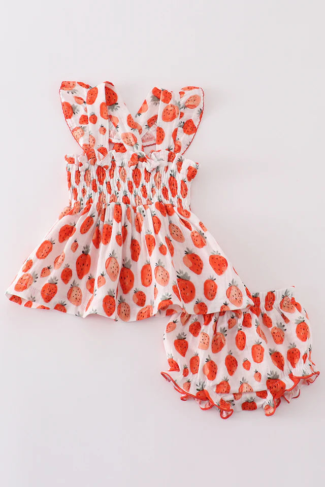 Muslin Strawberry Blummer Set