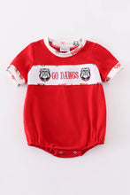 Load image into Gallery viewer, Red Go Dawgs Embroidery B Romper
