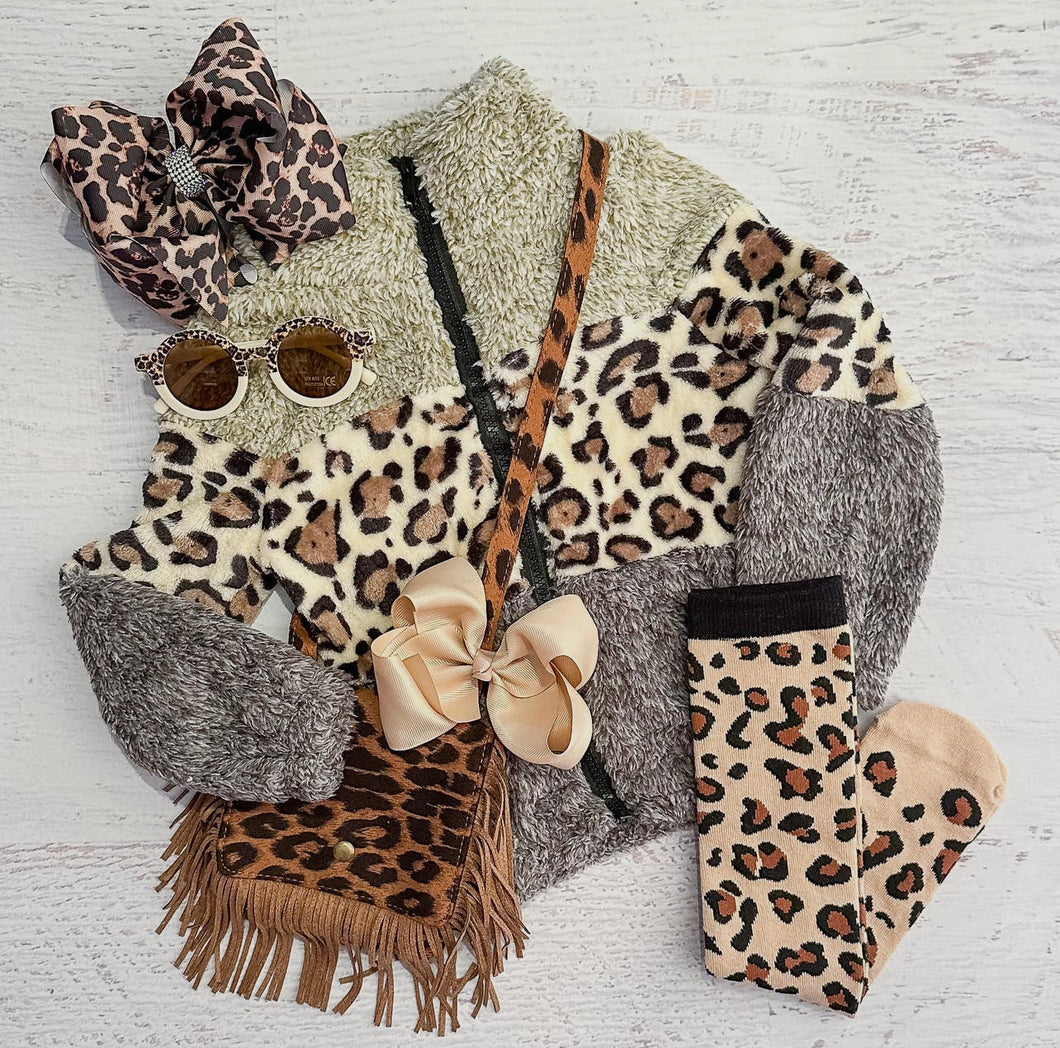 Animal Print Zippered Jacket