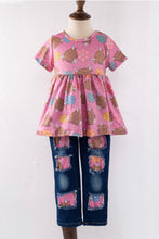 Load image into Gallery viewer, Highland Blooms Denim Pants Set
