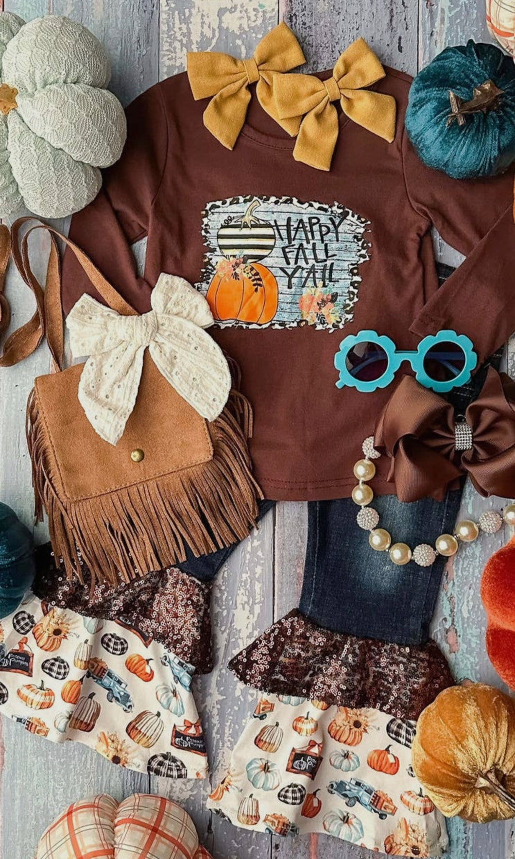 Happy Fall Y’all Bell Bottoms Set