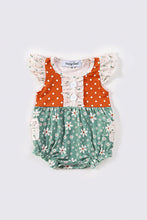 Load image into Gallery viewer, Orange Floral Bubble Romper
