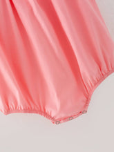 Load image into Gallery viewer, Pink Smocking Embroidered Crucifix Girls Romper
