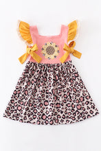 Load image into Gallery viewer, Pink Sunflower Leopard dress
