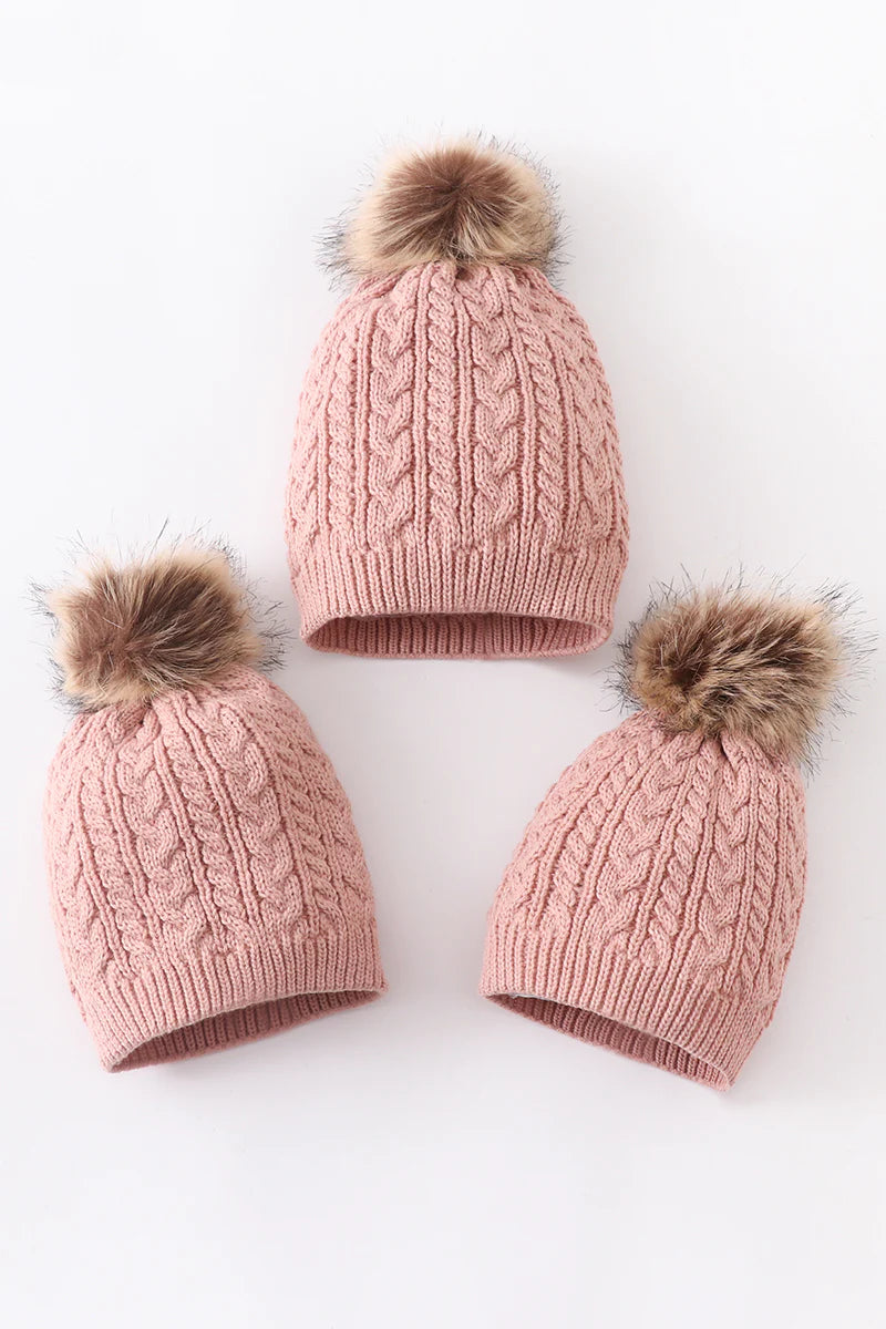 Mommy and Me Dust Rose Beanie
