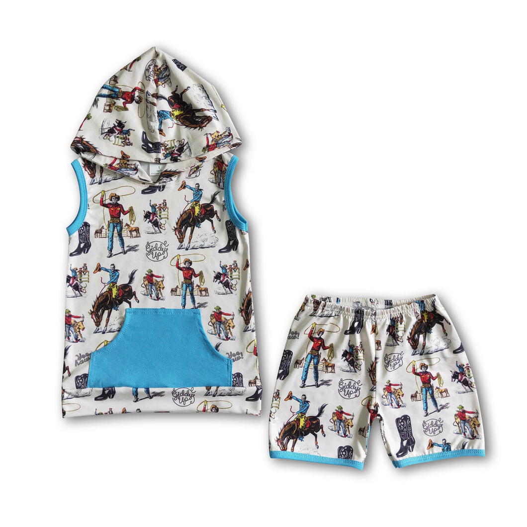 Cowboy Rodeo Shorts Set