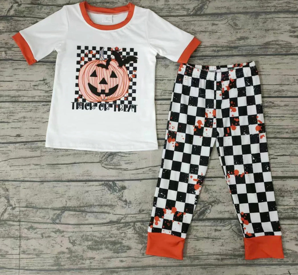 Halloween Pumpkin Plaid Set