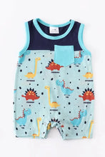 Load image into Gallery viewer, Blue Dinosaur Romper
