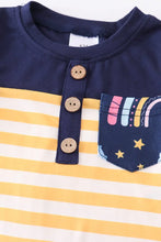 Load image into Gallery viewer, Navy Striped Romper
