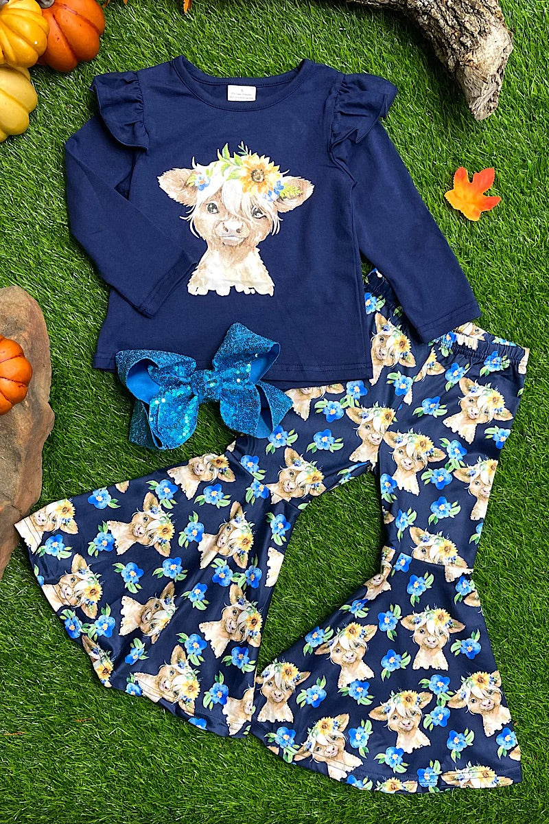 Floral Scottish Cow Bells Set