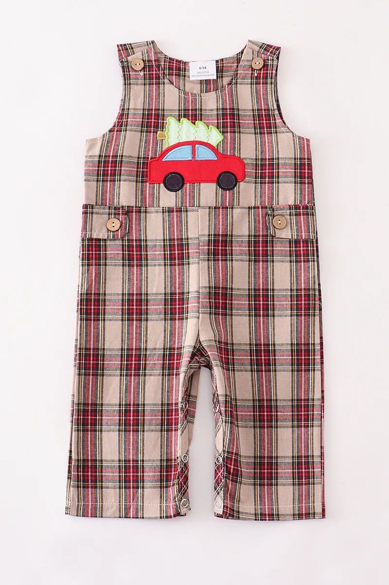 Plaid Christmas Overalls