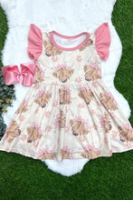 Load image into Gallery viewer, Highland Cow Pink Dress
