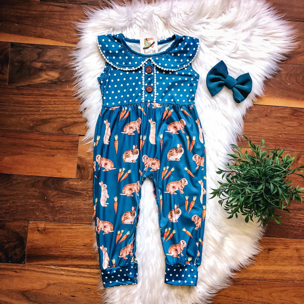 Vintage Bunnies Girl Romper