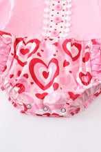 Load image into Gallery viewer, Pink Hearts Bubble Romper
