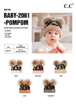 Load image into Gallery viewer, Leopard Double Pom Beanie Hat
