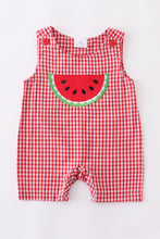 Load image into Gallery viewer, Watermelon Plaid Romper
