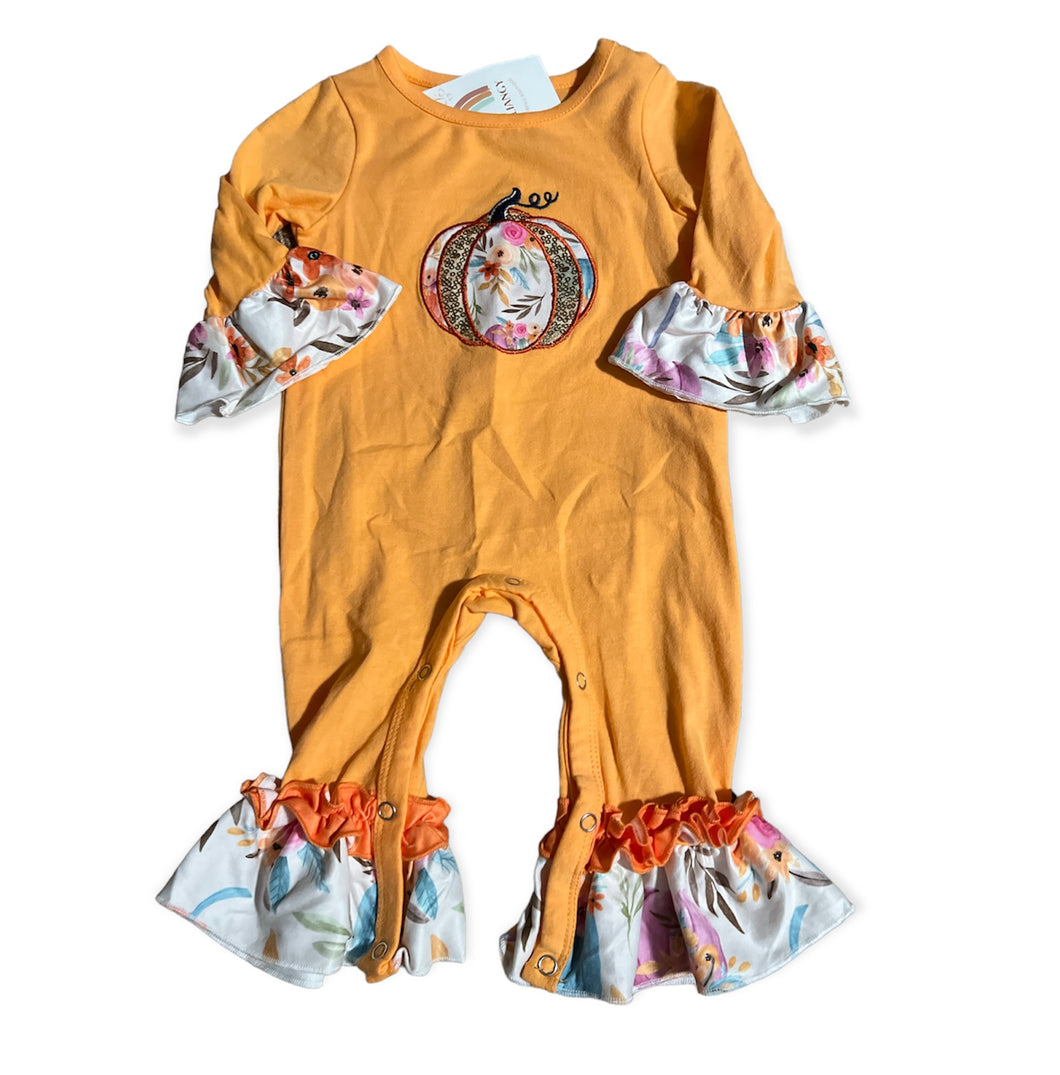 Orange Pumpkin Romper