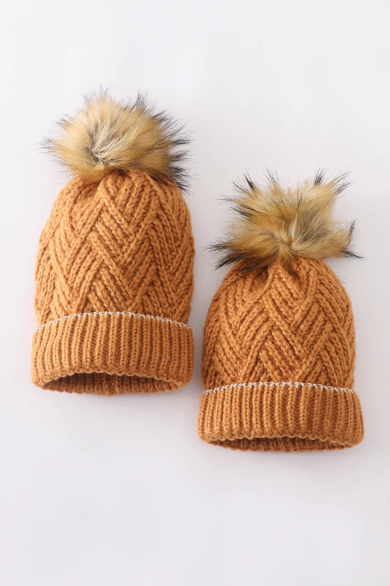 Mommy and Me Camel Beanie Hat