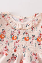 Load image into Gallery viewer, Beige Floral Smocked Romper
