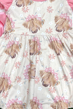 Load image into Gallery viewer, Highland Cow Pink Dress
