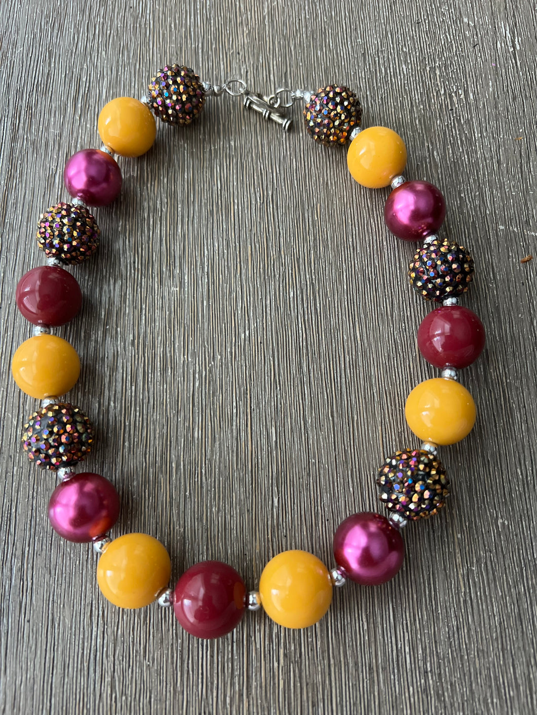 Burgundy / Yellow necklace