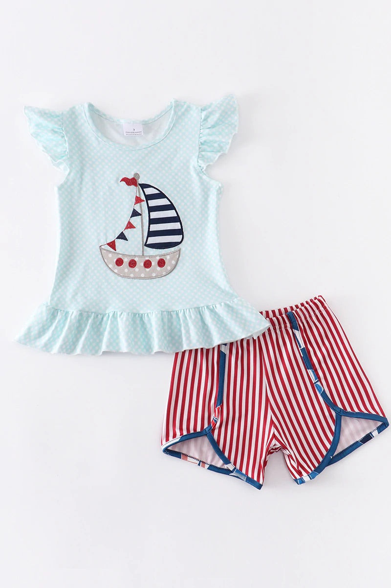 Mint Sailboat Girl Set
